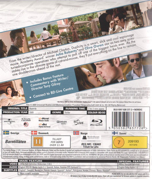 Duplicity (2009) Blu-ray