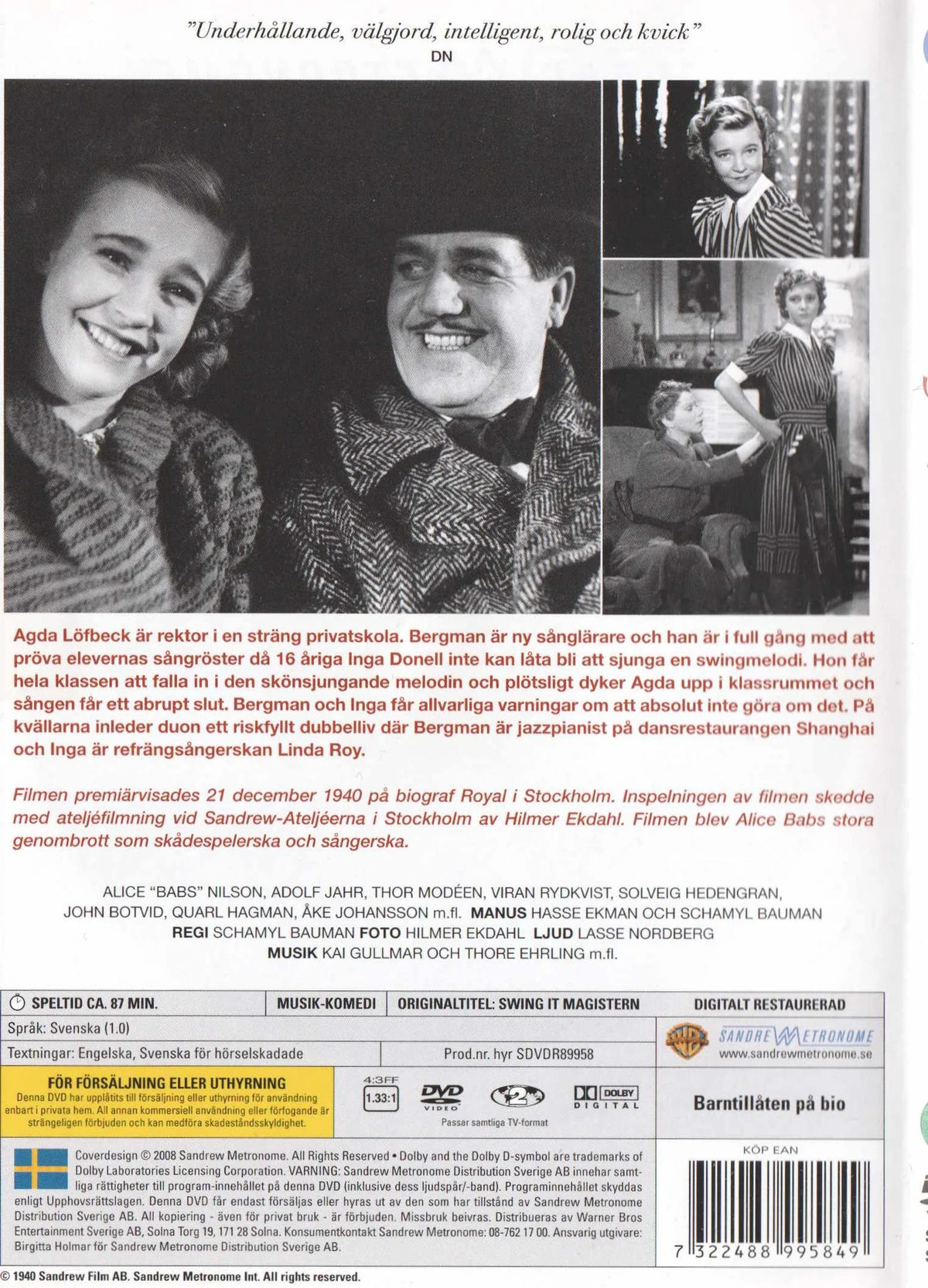 Swing it Magistern (1940) DVD
