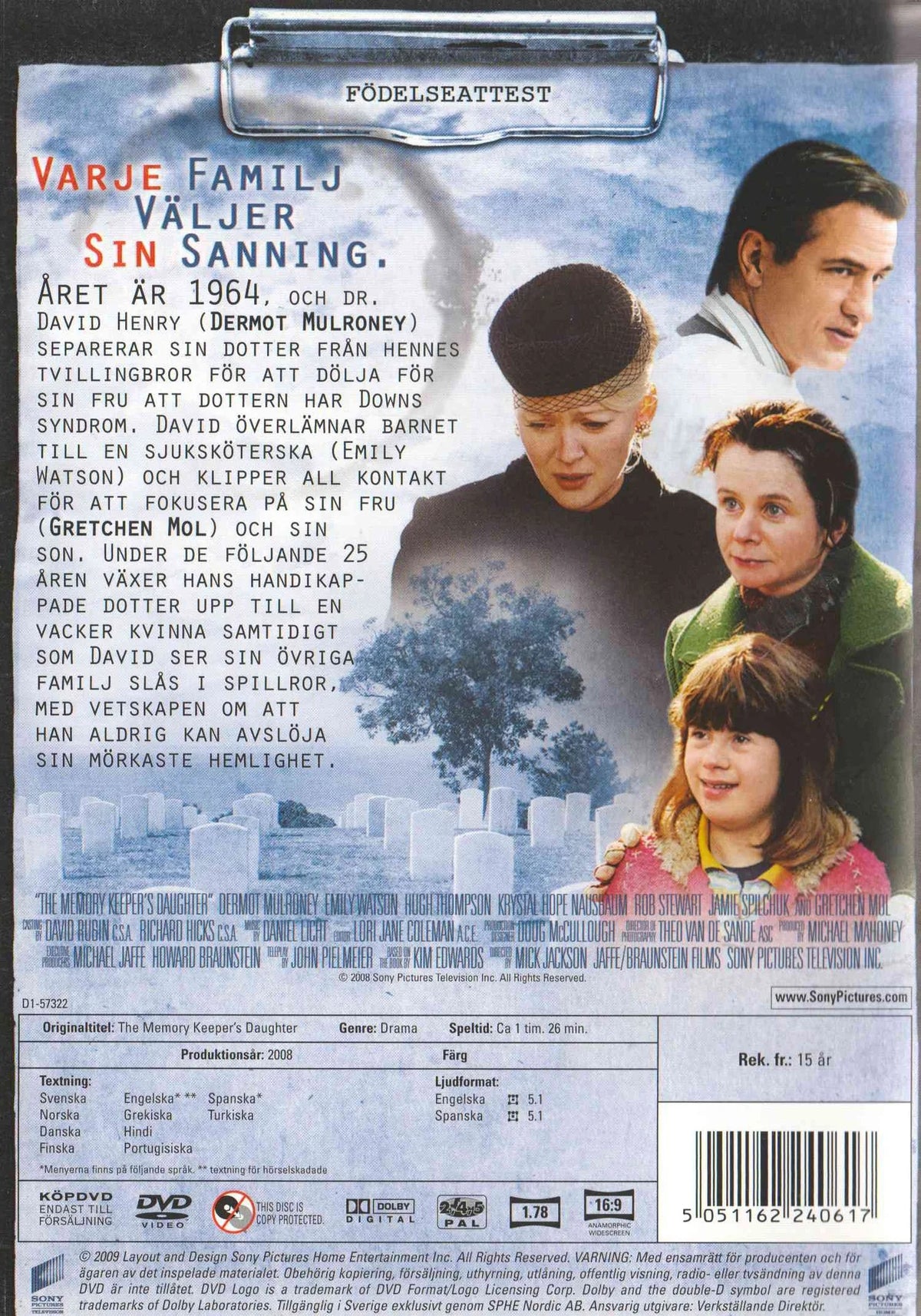 The Memory Keeper's Daughter (2008) DVD