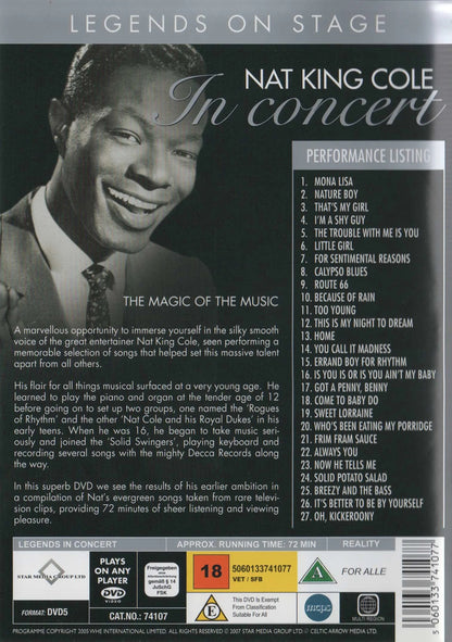 Legends on Stage Nat King Cole in Concert (2007) DVD