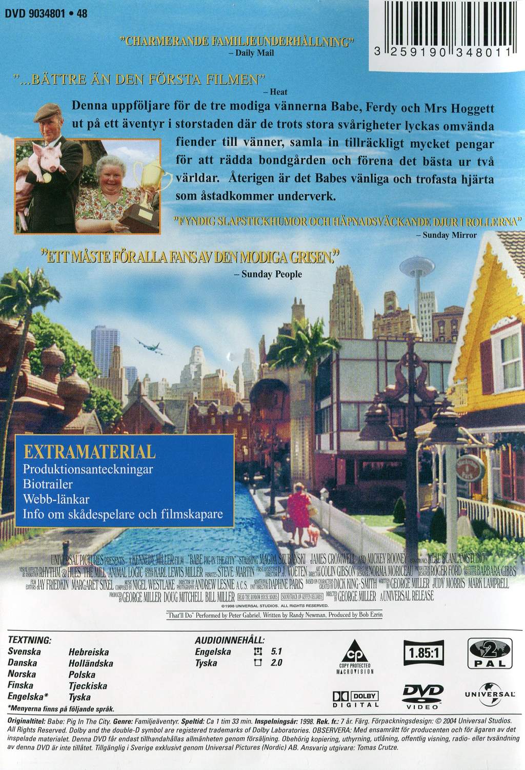 Babe Pig in the City (1998) DVD