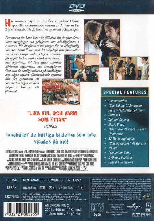 American Pie 2 (2001) DVD, Unrated Collector's Edition