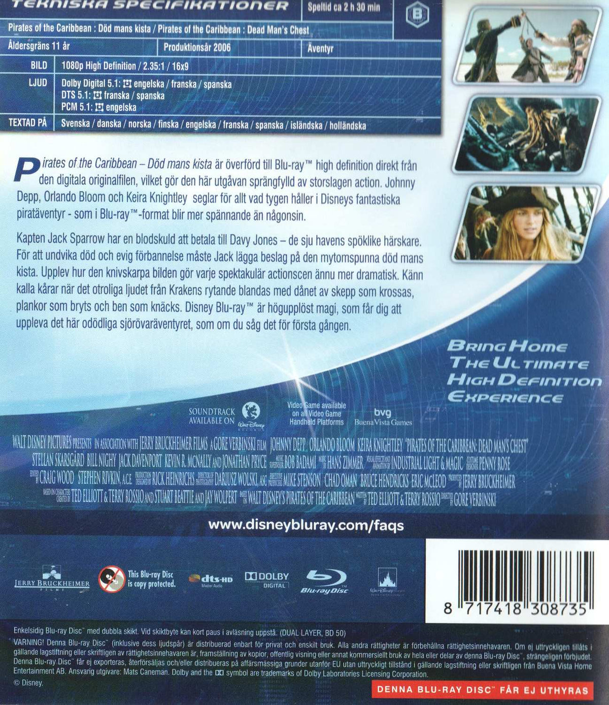 Pirates of the Caribbean Dead Man's Chest (2006) Blu-ray