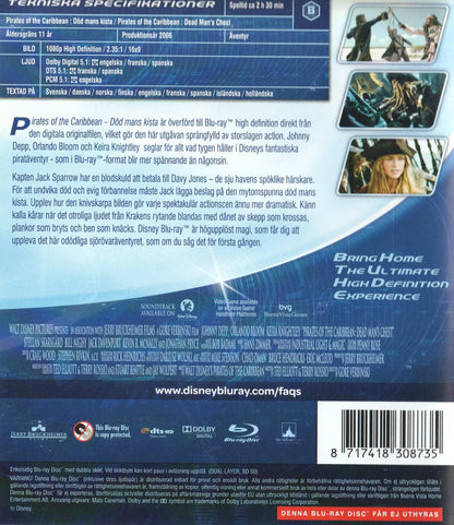Pirates of the Caribbean Dead Man's Chest (2006) Blu-ray