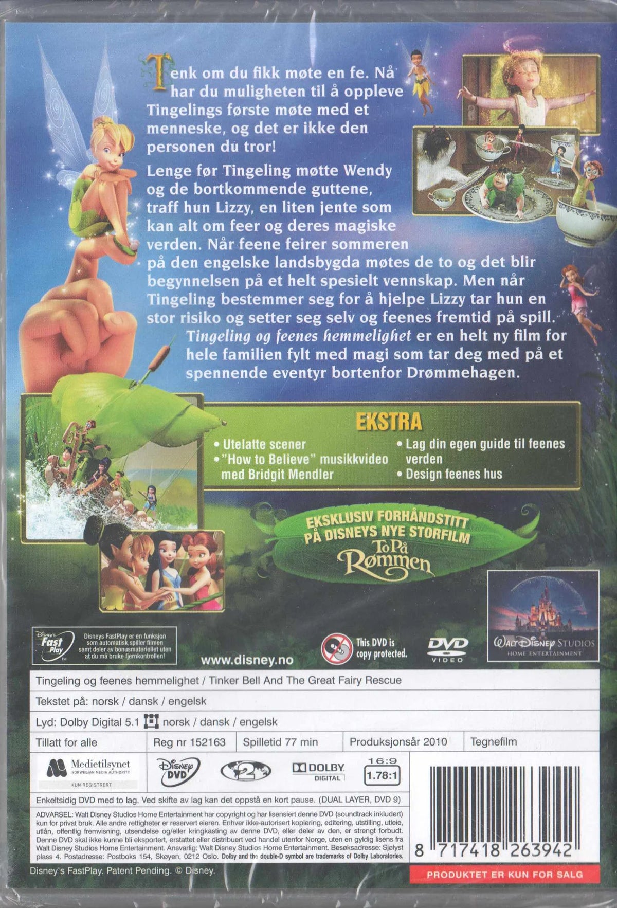 Tinker Bell and the Great Fairy Rescue (2010) DVD, Norwegian Edition