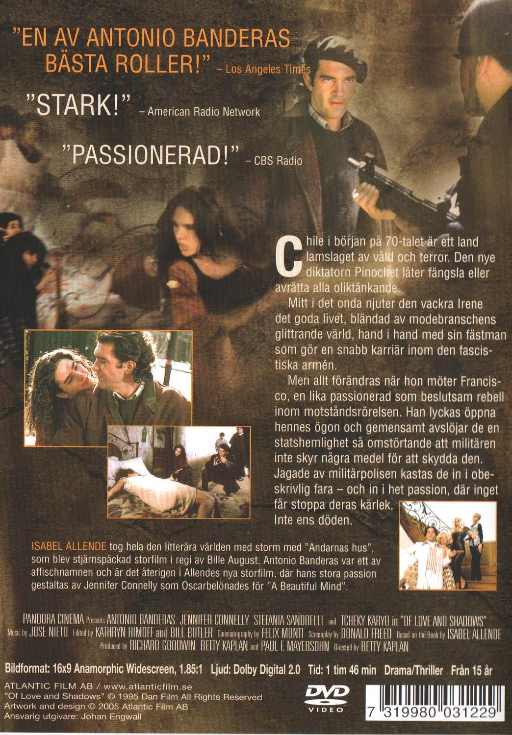 Of Love and Shadows (1995) DVD