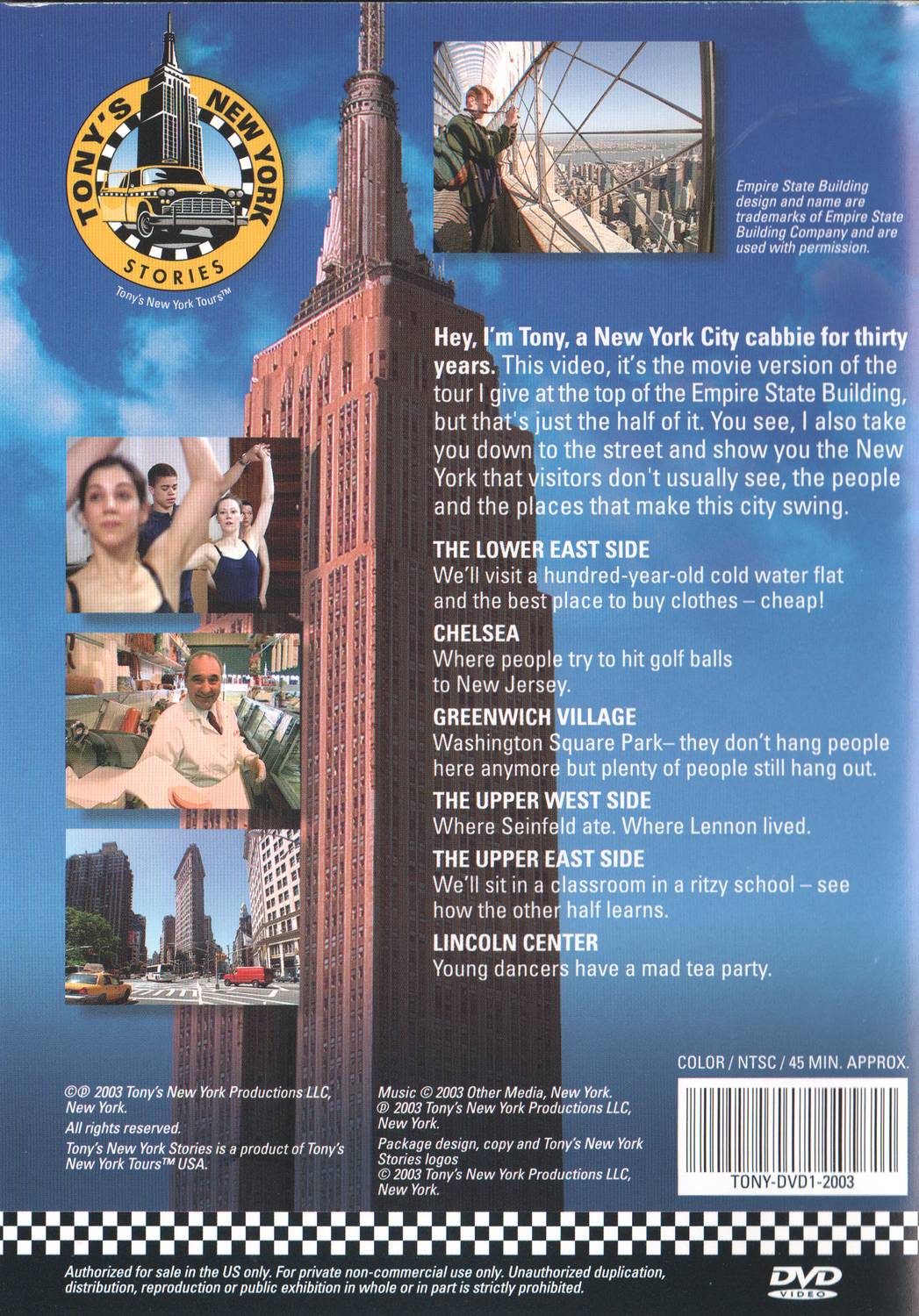 Tony's New York Stories (2003) DVD