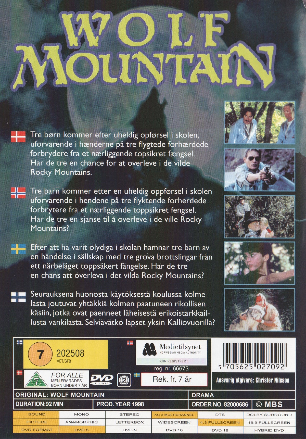 The Legend of Wolf Mountain (1998) DVD