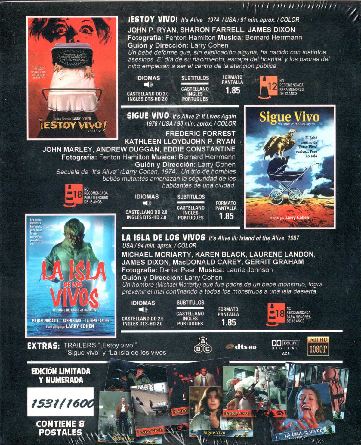 It's Alive + It's Alive 2 + It's Alive III Blu-ray, Limited Edition