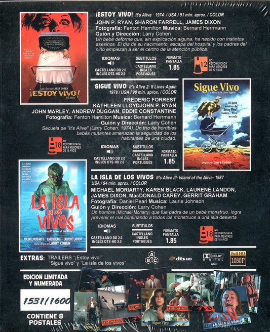 It's Alive + It's Alive 2 + It's Alive III Blu-ray, Limited Edition