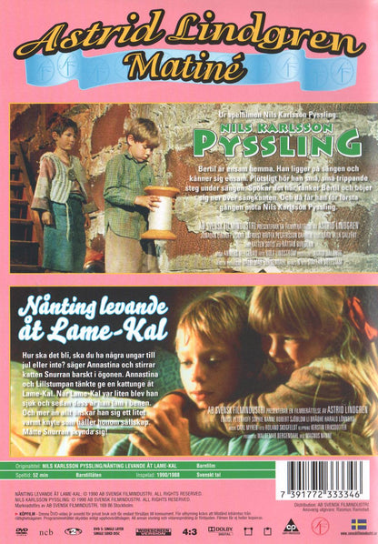 Nils Karlsson Pyssling & Nånting Levande Åt Lame-Kal DVD, Astrid Lindgren Matiné