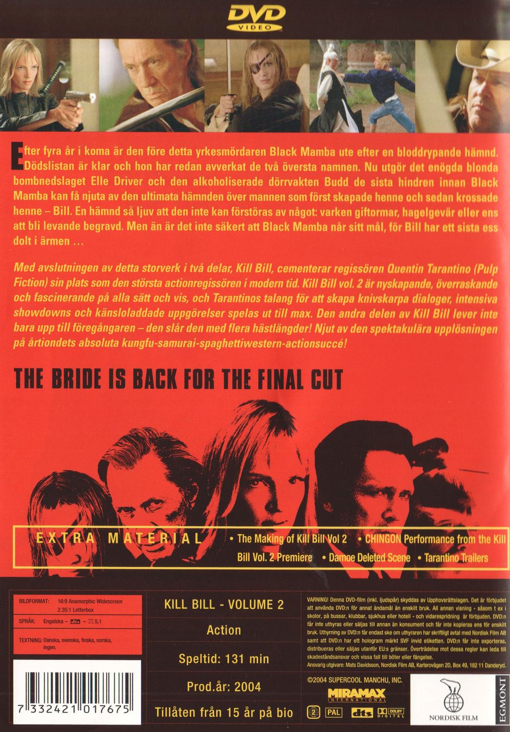 Kill Bill Vol. 2 (2004) DVD