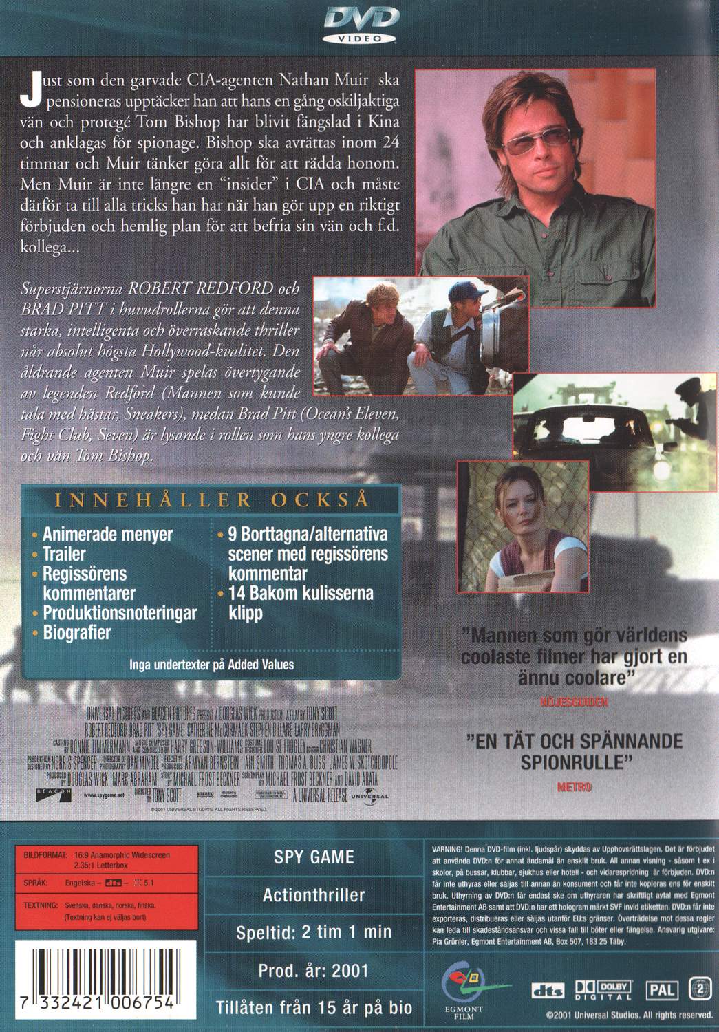 Spy Game (2001) DVD
