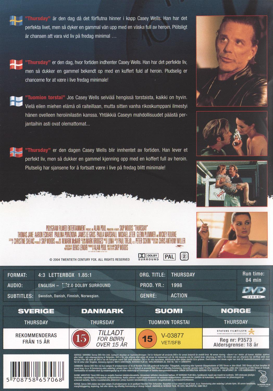 Thursday (1998) DVD