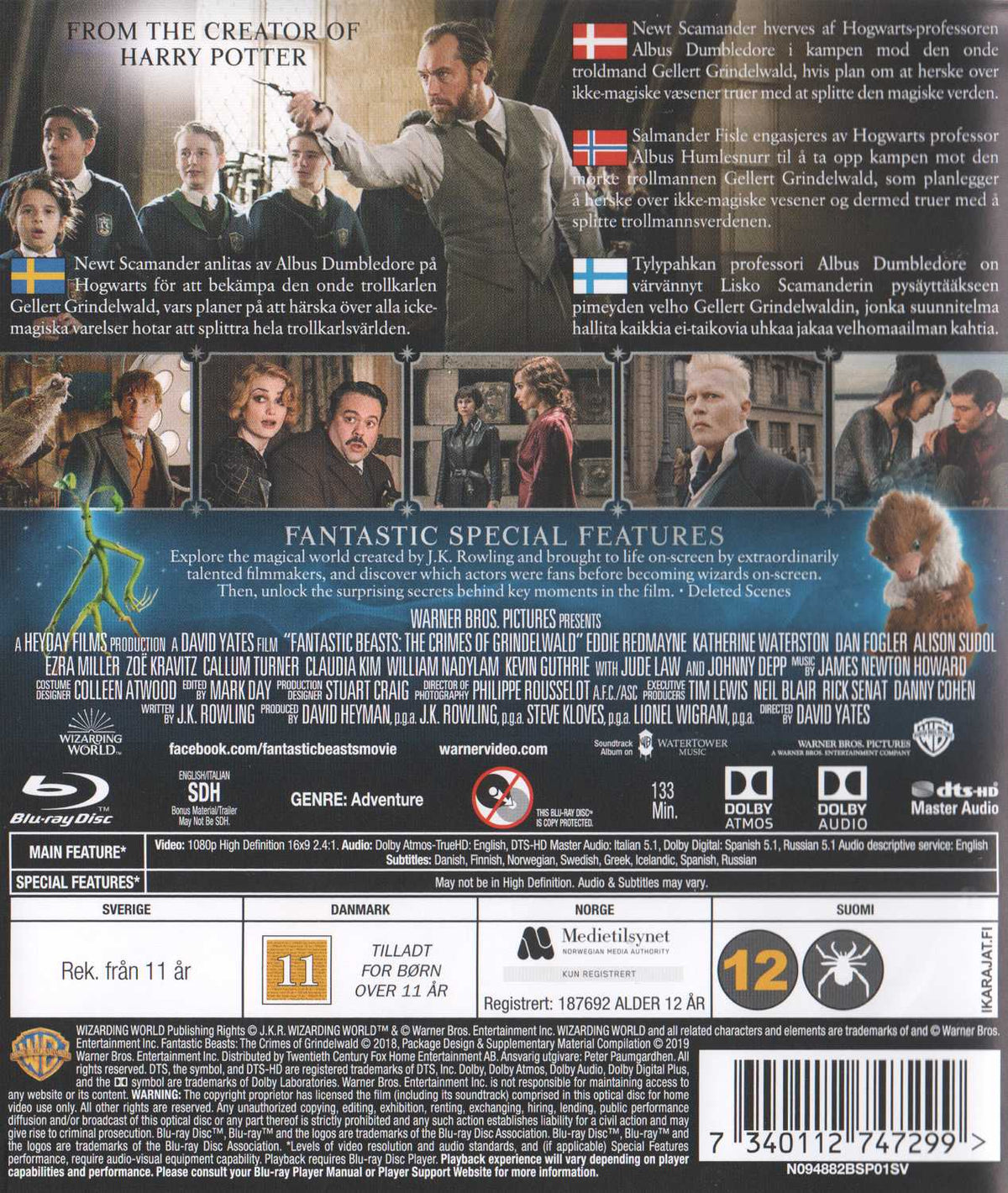 Fantastic Beasts The Crimes of Grindelwald (2018) Blu-ray