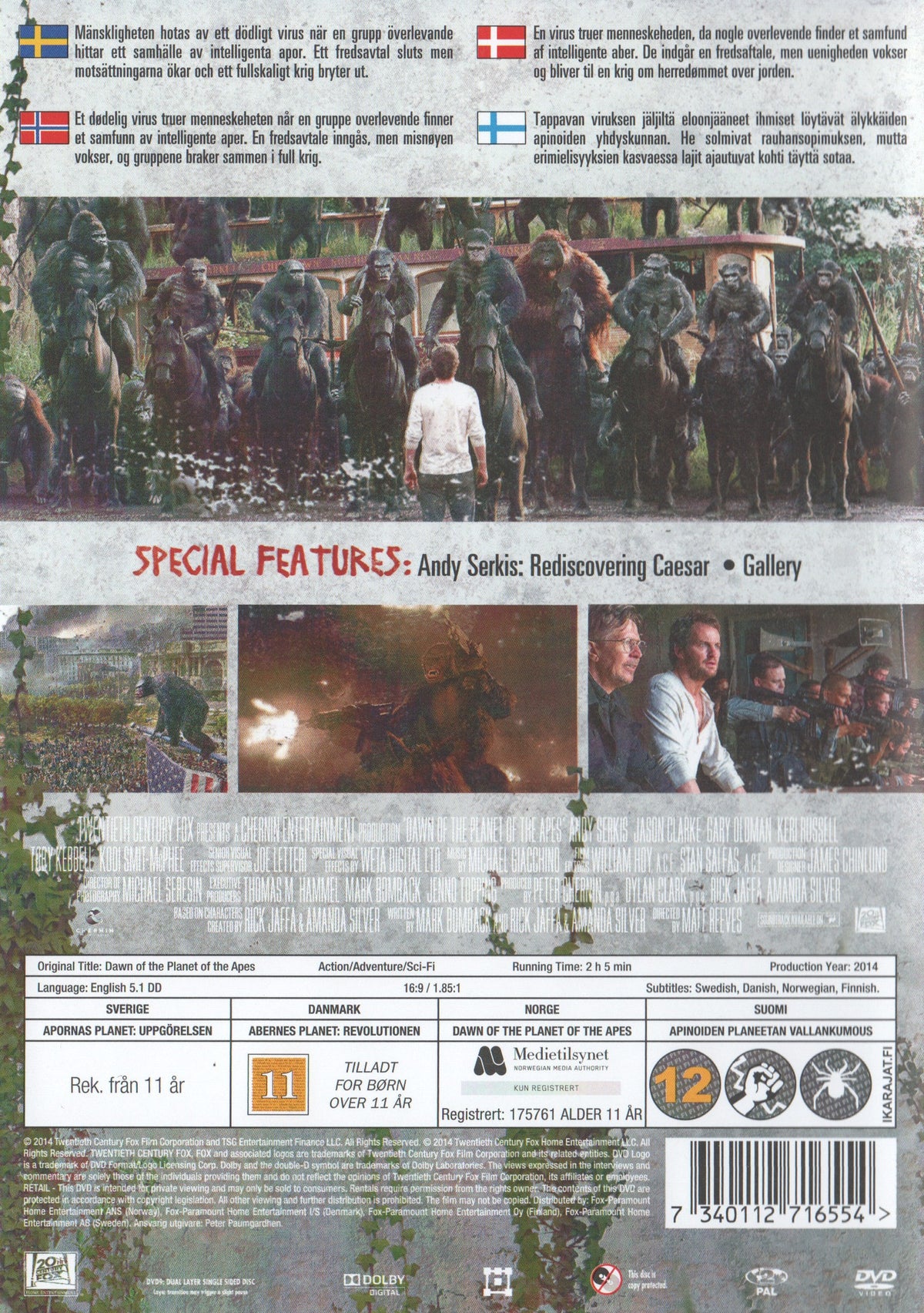 Dawn of the Planet of the Apes (2014) DVD