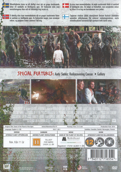Dawn of the Planet of the Apes (2014) DVD